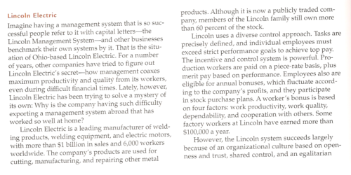 Lincoln Electric Case Study - Free Sample Assignments